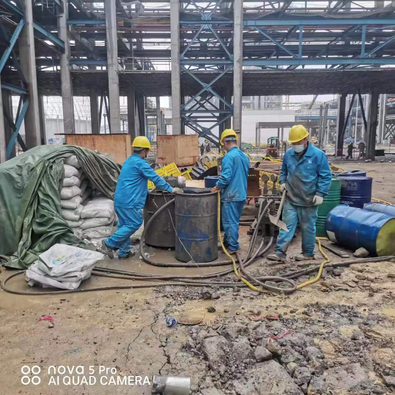 高场办事处设备基础下沉沉降注浆加固施工